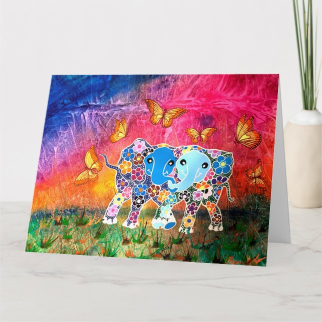 Dancing Elephants Kort (Framsida)
