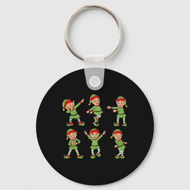 Dancing Elf Dance Challenge Boys Girls Kids Julaft Nyckelring (Framsida)