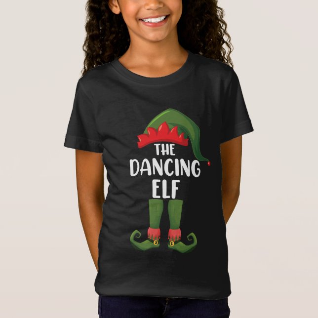 Dancing Elf Family Matching Group jul Party T Shirt (Framsida)