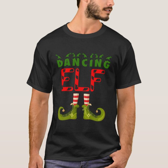 Dancing Elf Funny Group Matching Family Pajamas Fo T Shirt (Framsida)