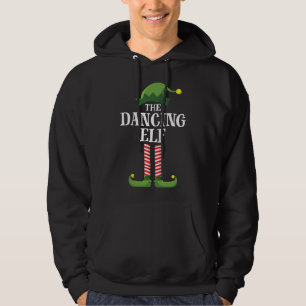 Dancing Elf Matching Familjejul Party Hoodie