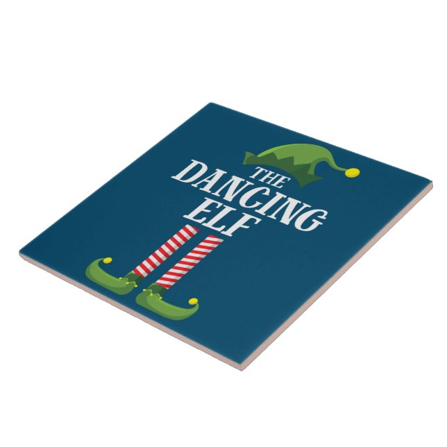 Dancing Elf Matching Family Group jul Party Kakelplatta (Sidan)