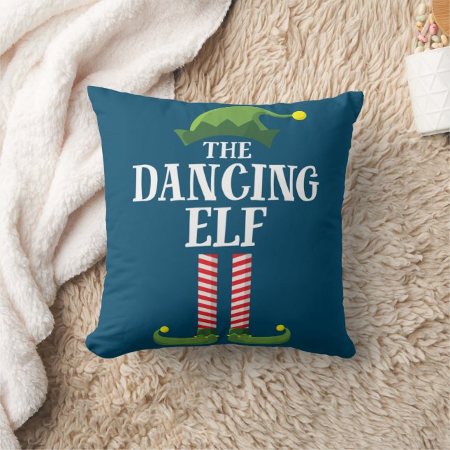Dancing Elf Matching Family Group jul Party Kudde (Filt)