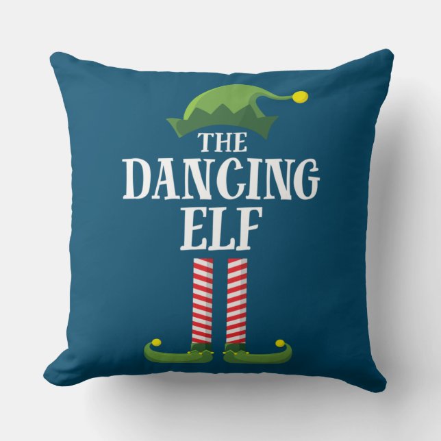 Dancing Elf Matching Family Group jul Party Kudde (Framsida)