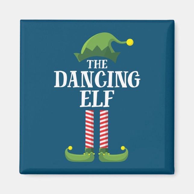 Dancing Elf Matching Family Group jul Party Magnet (Framsidan)