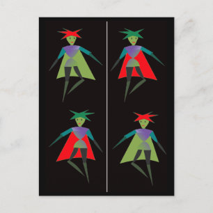 Dancing Elves bokmärke Vykort