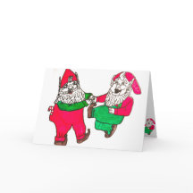DANCING ELVES christmas card