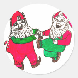 DANCING ELVES-klistermärken Runt Klistermärke