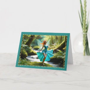 Dancing Fairy by Stream Young Girl's Birthday Card Kort