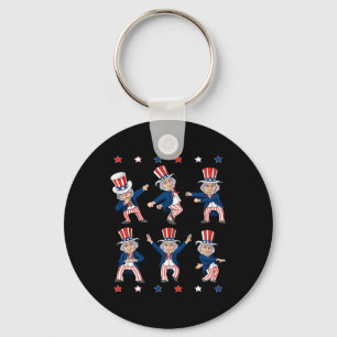 Dancing farbror Sam 4:e juli Boys Kids Patriotic Nyckelring