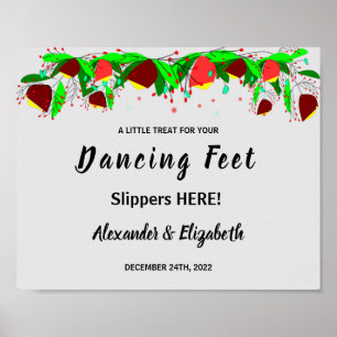 Dancing Feet Flinflip flops Blommor Bröllop-teck Poster