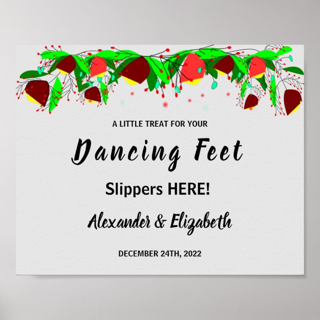 Dancing Feet Flinflip flops | Blommor Bröllop-teck Poster (Framsidan)
