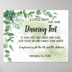 Dancing Feet Flinflip flops Bröllop Eucalyptus Sig Poster
