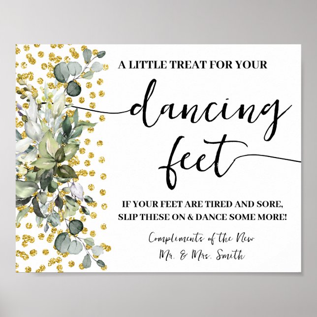 Dancing Feet Flinflip flops Bröllop Eucalyptus Sig Poster (Framsidan)