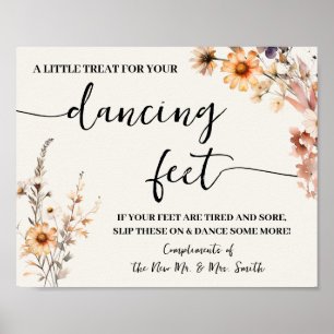 Dancing Feet Flinflip flops Bröllop Fall Wildblomm Poster