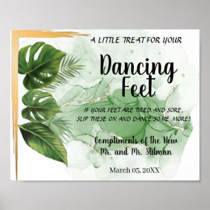 Dancing Feet Flinflip flops Bröllop Tropical Handf Poster