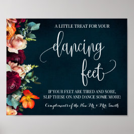 Dancing Feet Sign Flinflip flops Vin flottan Bröll Poster