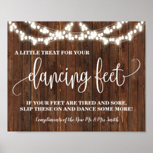 Dancing Feet Sign Flinflip flops Westerna Bröllop Poster