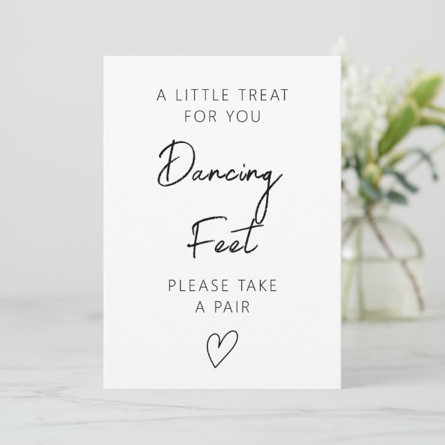 Dancing Feet Sign Template, Bröllop Flinflip flops Inbjudningar (Stående Fram)