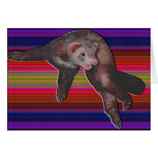 Dancing Ferret Hälsningskort (Framsidan Horizontal)