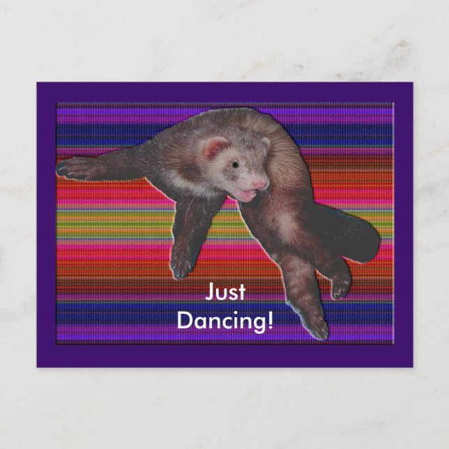 Dancing Ferret Vykort (Framsida)