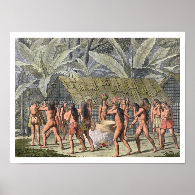 Dancing-festival för Camacani-indianerna i Brasili Poster (Framsidan)