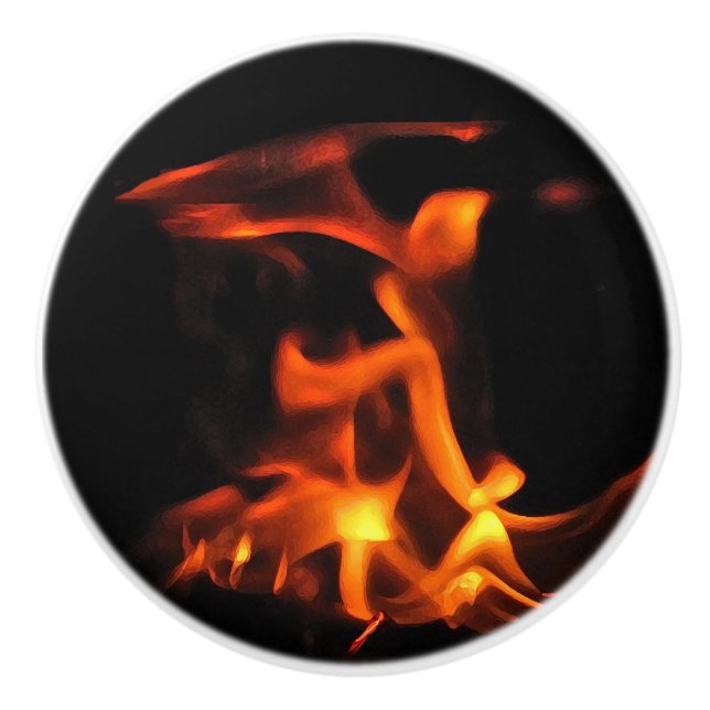 Dancing Fire Ceramic Knob Knopp (Framsidan)