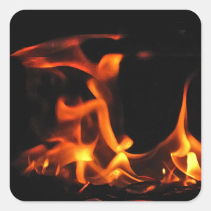 Dancing Fire Stickers Fyrkantigt Klistermärke