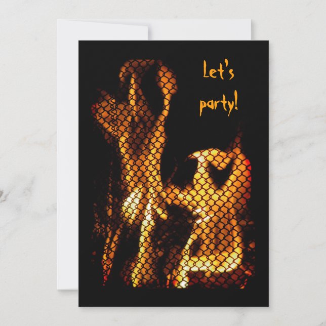 Dancing Flames Halloween-inbjudan Inbjudningar (Framsida)