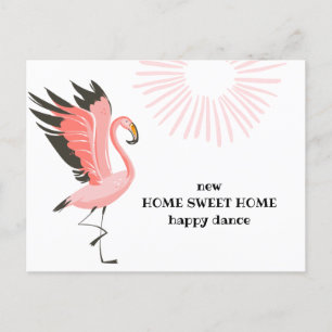 Dancing Flamingo Ny adress Flytta Meddelande Vykort
