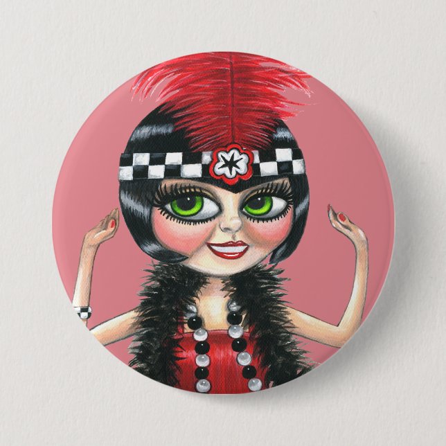 Dancing Flapper Girl Roaring Twenties Knapp (Framsida)