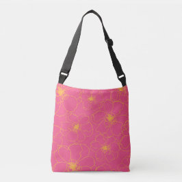 Dancing Flowers Crossbody Bag in Rosa Axelväska