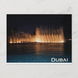 Dancing Fontän vid Burj Khalifa, Dubai Postcard Vykort