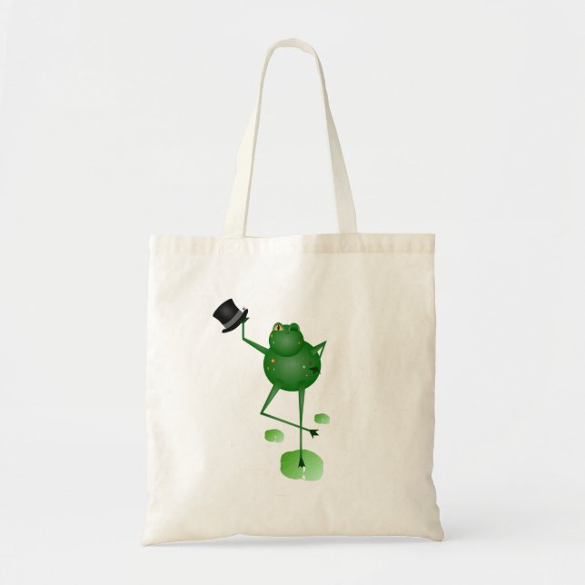 Dancing Frog Tote Bag Tygkasse (Framsidan)