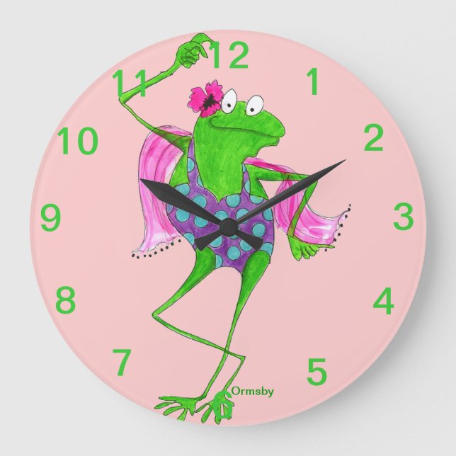 Dancing Froggy Wall Clock Stor Klocka (Framsida)