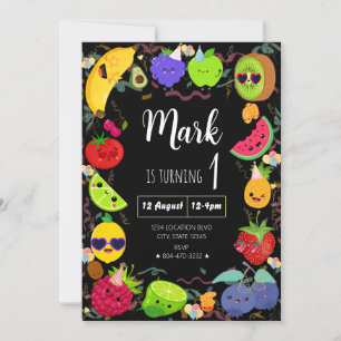 Dancing Fruit Birthday Inbjudningar
