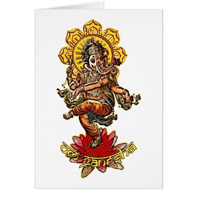 DANCING GANESHA | gör en egen bakgrund Hälsningskort (Framsidan)