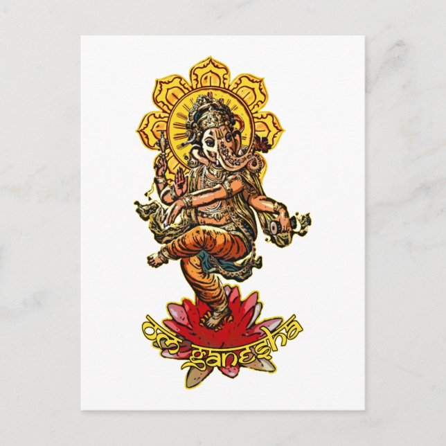 DANCING GANESHA | gör en egen bakgrund Vykort (Framsida)
