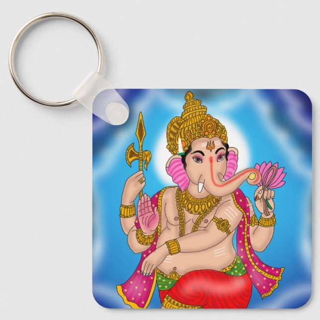 Dancing Ganesha Keychain Nyckelring (Framsida)