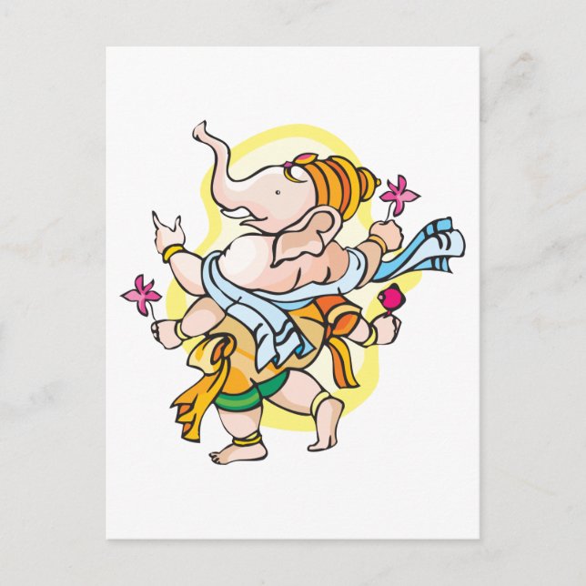Dancing Ganesha Vykort (Framsida)