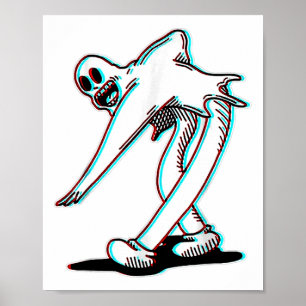 Dancing Ghost Spooky Koko the Clown Glitch Retro G Poster