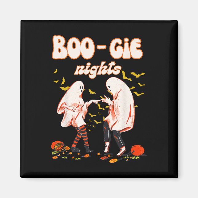 Dancing Ghost with Pumpkin Halloween Women's Graph Magnet (Framsidan)