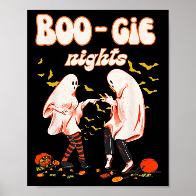 Dancing Ghost with Pumpkin Halloween Women's Graph Poster (Framsidan)