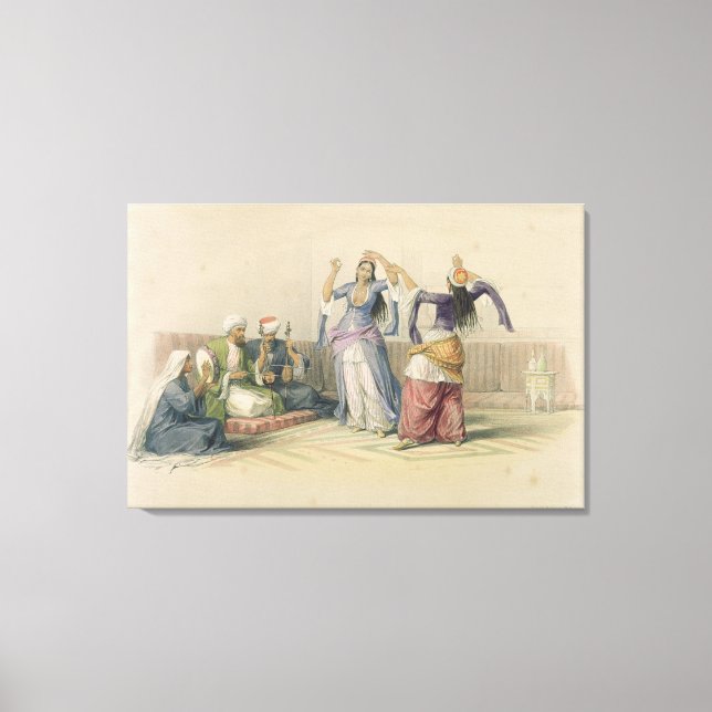 Dancing Girls i Kairo, från Egypten och Nubia Canvastryck (Framsida)