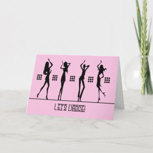 Dancing Girls Låt oss Dance Birthday Card Kort