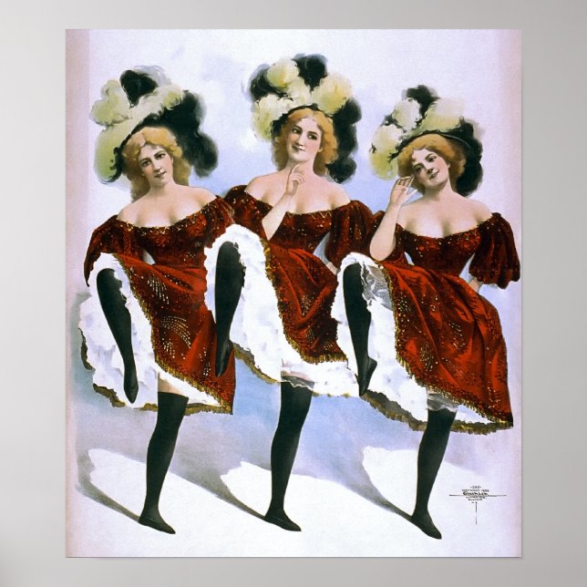 DANCING GIRLS VAUDEVILLE 1899 POSTER (Framsidan)