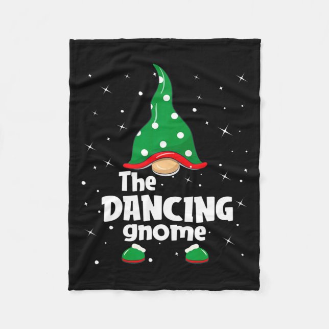 Dancing Gnome Family Matching Christmas Funny Paja Fleecefilt (Framsidan)
