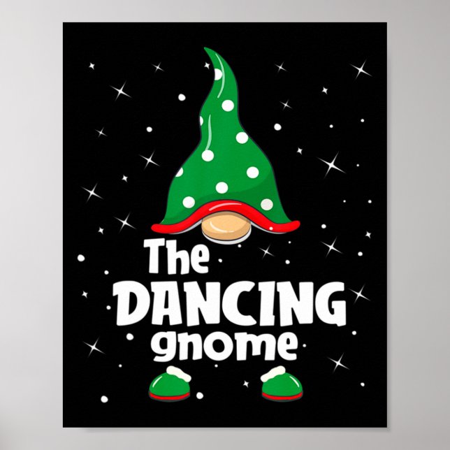 Dancing Gnome Family Matching Christmas Funny Paja Poster (Framsidan)