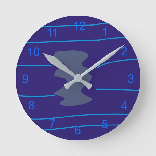 Dancing Goddess River Blue Neon Tribal Minimalist Rund Klocka (Framsida)