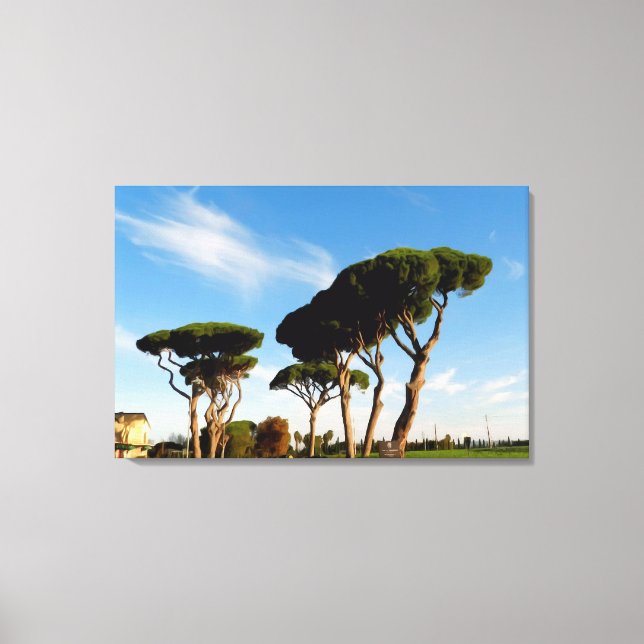 "Dancing" gräs träd, Digital Art, lackering. Canvastryck (Framsida)